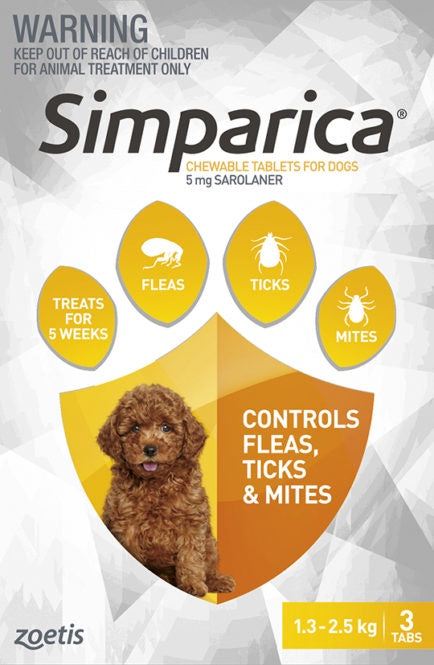 Simparica Chewable 1.3-2.5KG 3 Pack