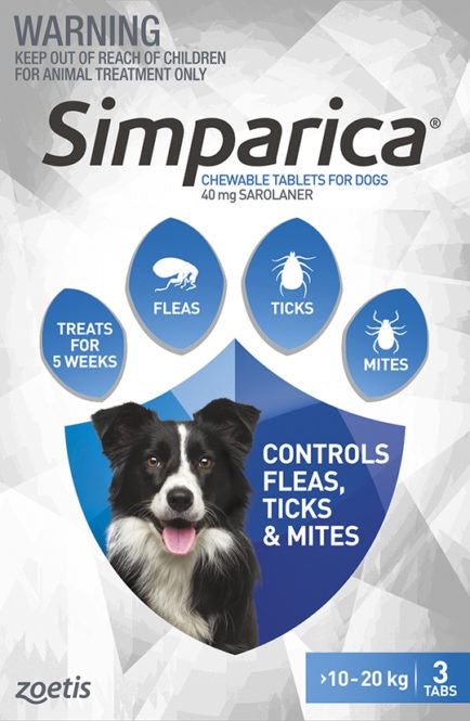 Simparica Chewable 10.1-20KG 3 Pack