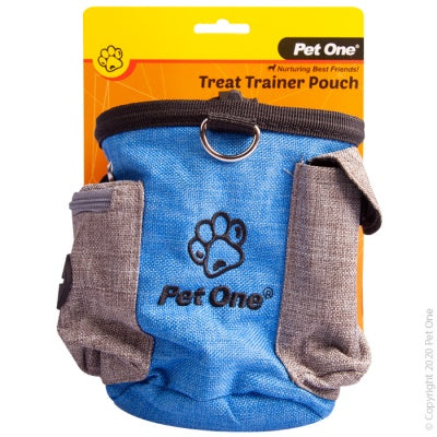 Pet One Treat Trainer Pouch Grey & Blue