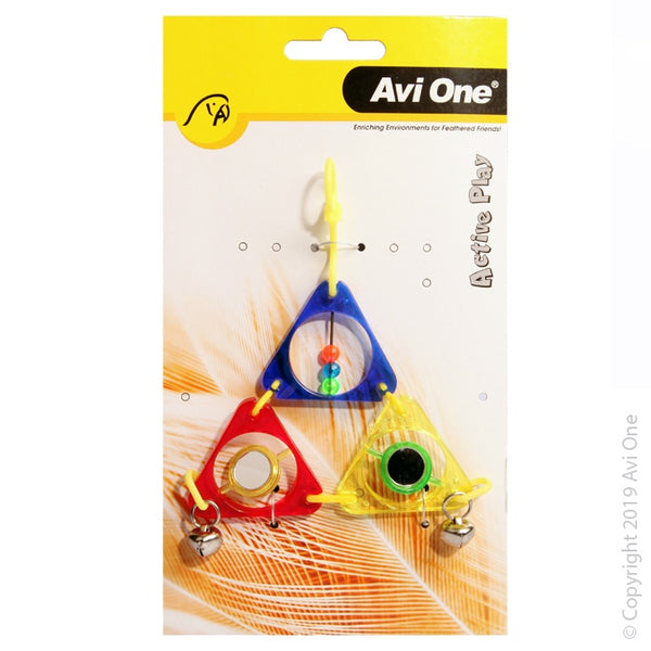 Avi One Triangle Pyramid with Mirror Beads & Bell 16cm