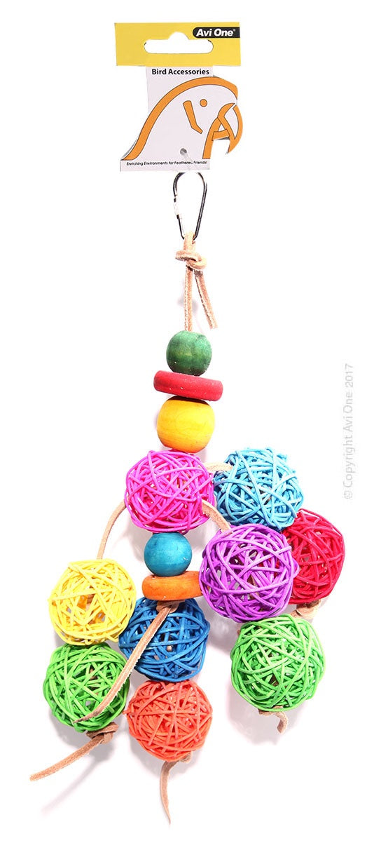 Avi One Leather Rope Coloured Wood Ball