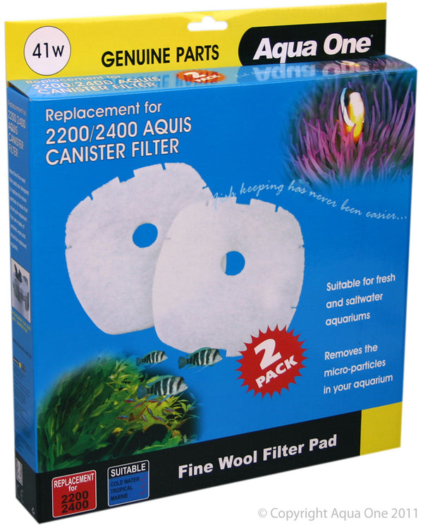 Aqua One Wool Pad Aquis 2200/2400 2 Pack