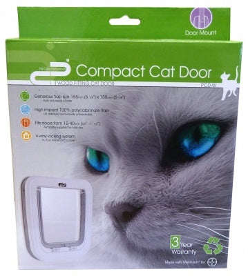 Pet Corp Cat Door Compact Wood Fitting White PC0-W