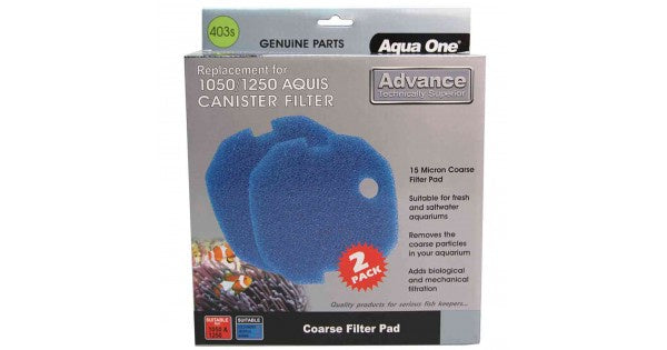 Aqua One Blue Sponge Aquis 1050/1250 2 Pack (03S)