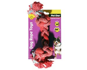 Pet One Braided Rope With Knots 20cm