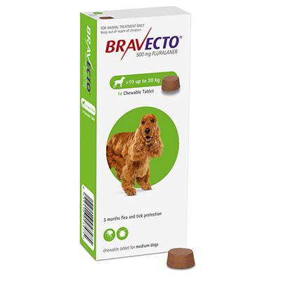Bravecto Chewable Tablet Medium Dog 10-20KG