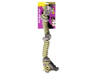 Pet One Rope Spiral with Knots Green & Grey 40cm