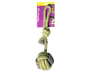 Pet One Tug Rope 10cm Ball with Knot 40cm