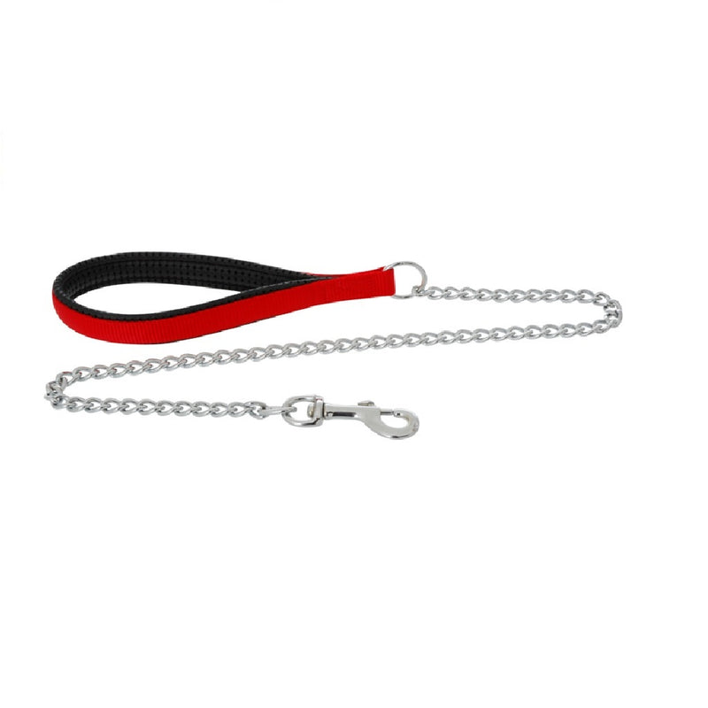 Yours Droolly Padded Chain Lead Red Heavy 60cm