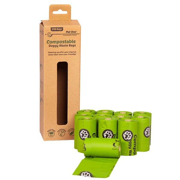 Pet One Compostable Doggy Waste Bags 12 Rolls