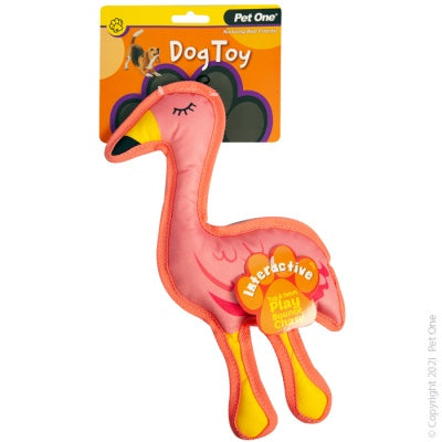 Pet One Interactive Squeaky Flamingo Pink 28cm