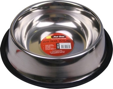 Pet One Bowl Anti Skid/Anti Tip Stainless Steel 900ml