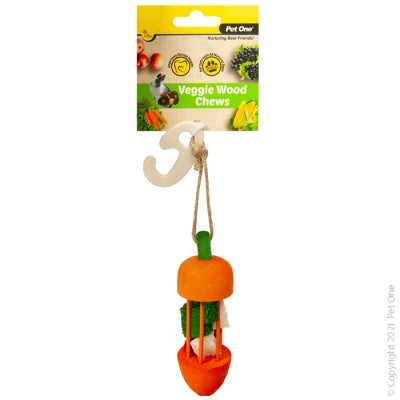 Pet One Veggie Wood Carrot Carousel Orange