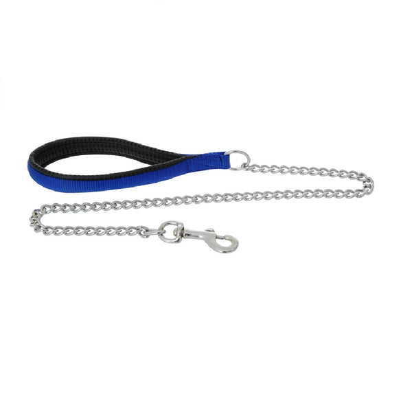 Yours Droolly Padded Chain Lead Heavy Blue 60cm