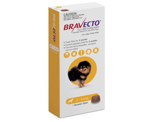 Bravecto Chewable Tablet X-Small Dog 2-4.5KG