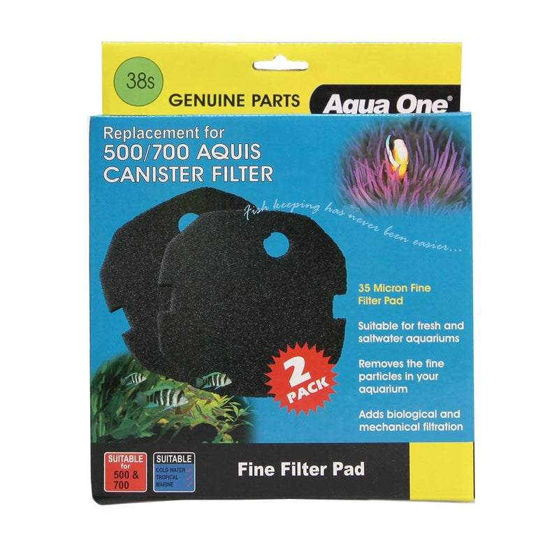Aqua One Black Filter Sponge Aquis 500/700 2 Pack (38S)