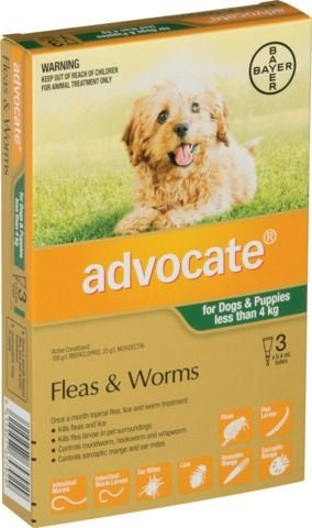 Advocate Dogs Small 0-4KG 3 Pack