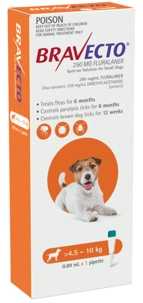Bravecto Spot On Small Dogs 4.5-10KG