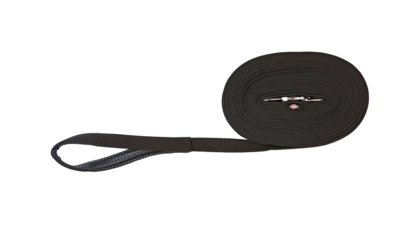 Trixie Tracking & Training Leash 15m x 20mm Flat Strap Black