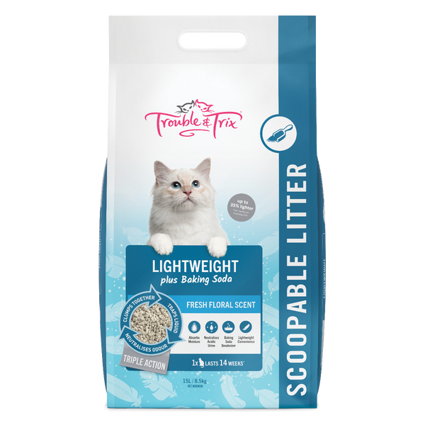 Trouble & Trix Lightweight Clumping Cat Litter 15L