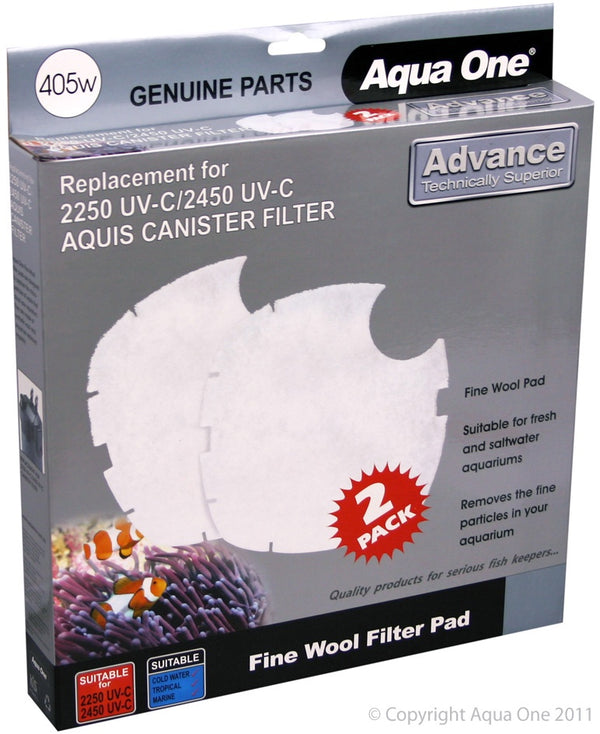 Aqua One Wool Pad Aquis Advance 2250UVC/2450UVC 2 Pack (405W)