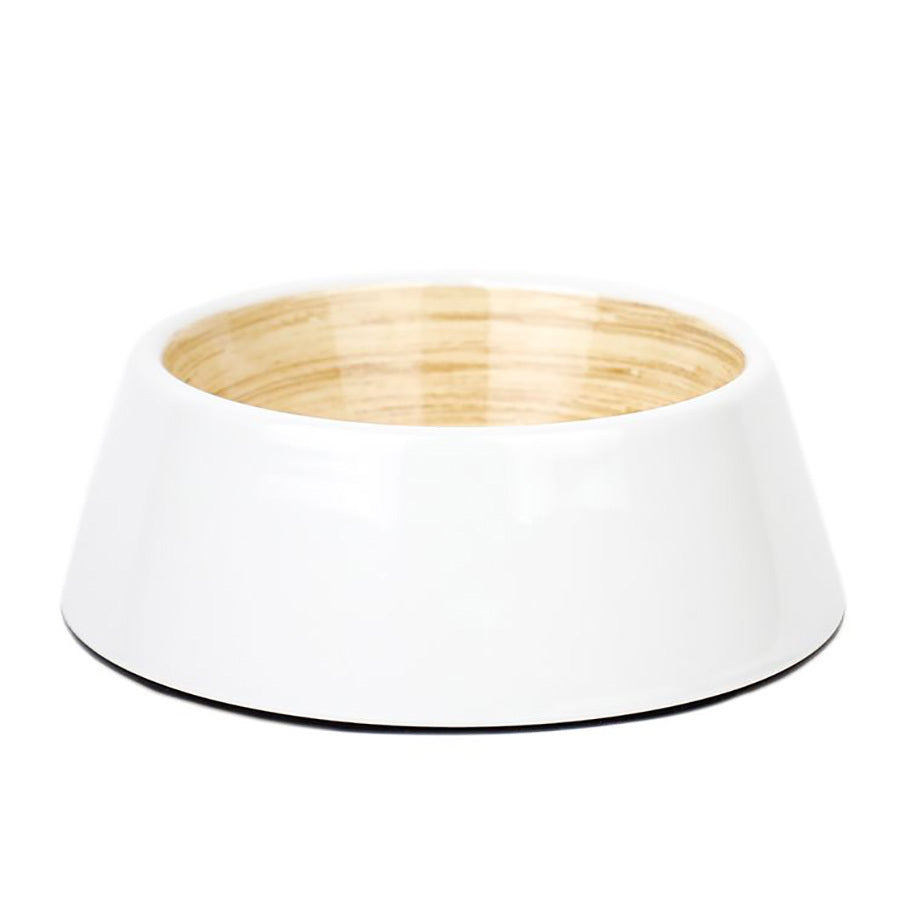 Barkley & Bella White Bamboo Bowl Medium