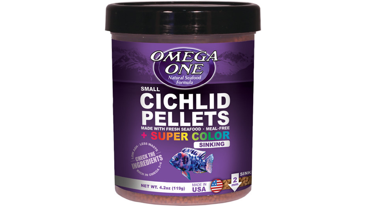 Omega One Super Colour Cichlid Pellets Sinking Small 119G