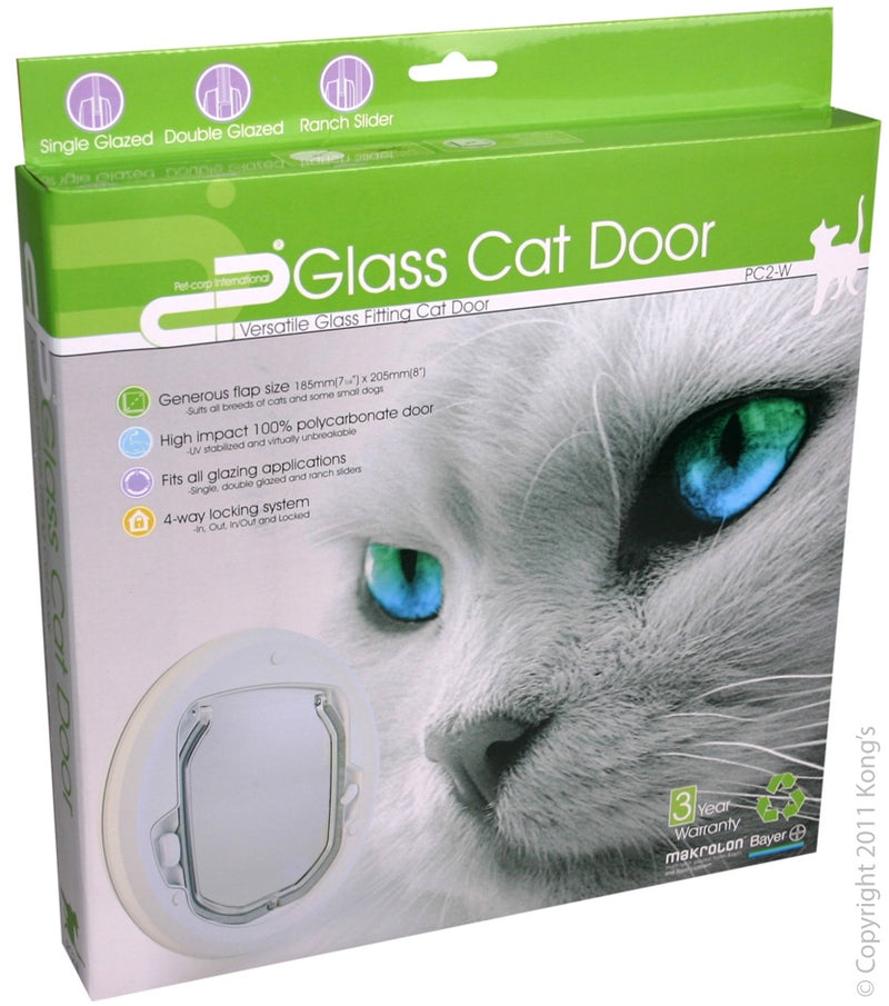 Pet Corp Cat Door Glass Fitting Versatile White PC2