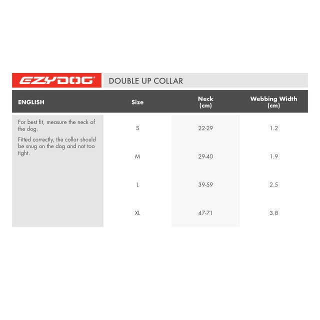 EzyDog Double Up Collar Black