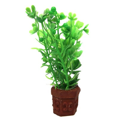 Aqua One Betta Pot Plant Mixed Green Plants - Fish Tank Decorations 