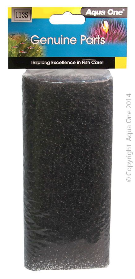Aqua One Black Filter Sponge Betta Duo/Trio Tank (113S) - Fish Tank Filter Media 