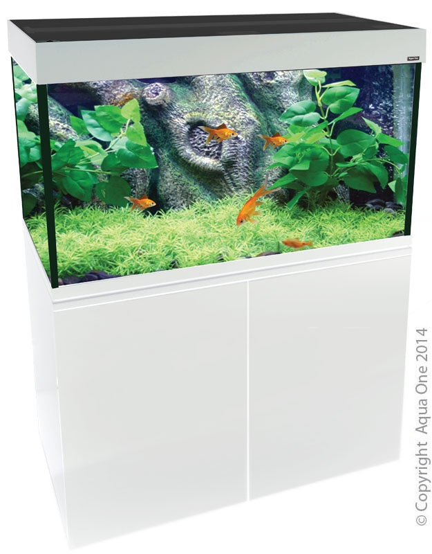 Aqua One Brilliance 120 Aquarium Set White 292L - Fish Tanks & Cabinets 