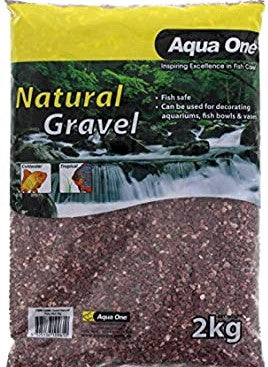 Aqua One Gravel Natural Ruby Red 2KG - Fish Tank Decorations 