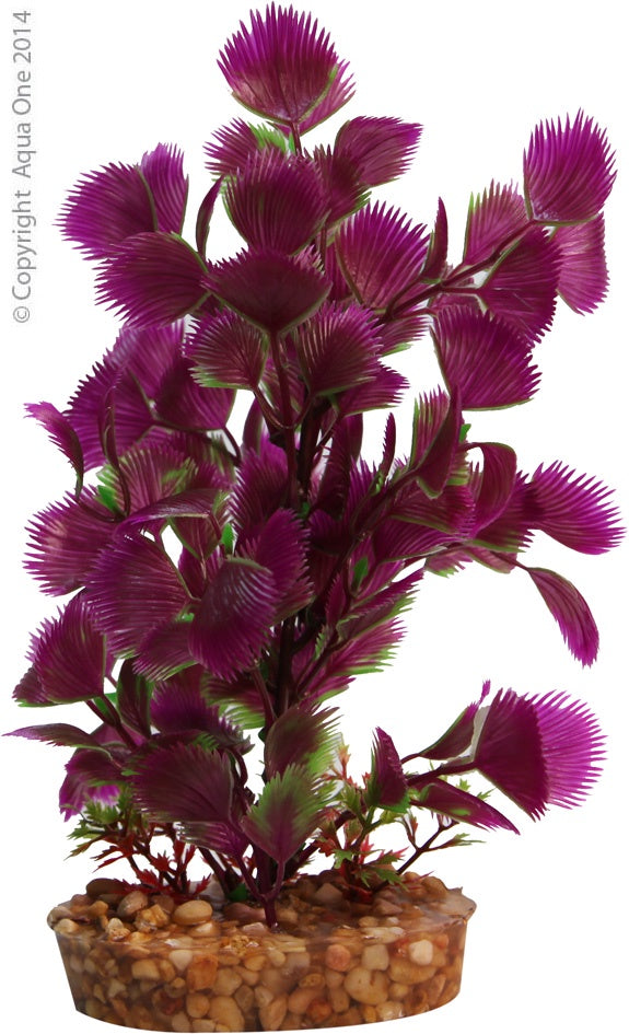 Aqua One Purple Hottonia With Gravel Base Medium* - Fish Tank Decorations 