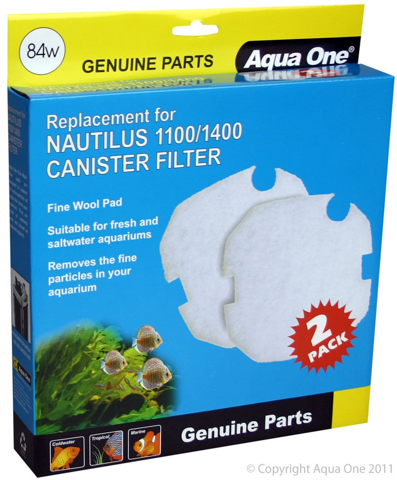 Aqua One Wool Pad Nautilus 1100/1400 (84W) - Fish Tank Filter Media 