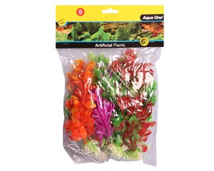 Aqua One Plastic Plant Mixed Small 6 Pack