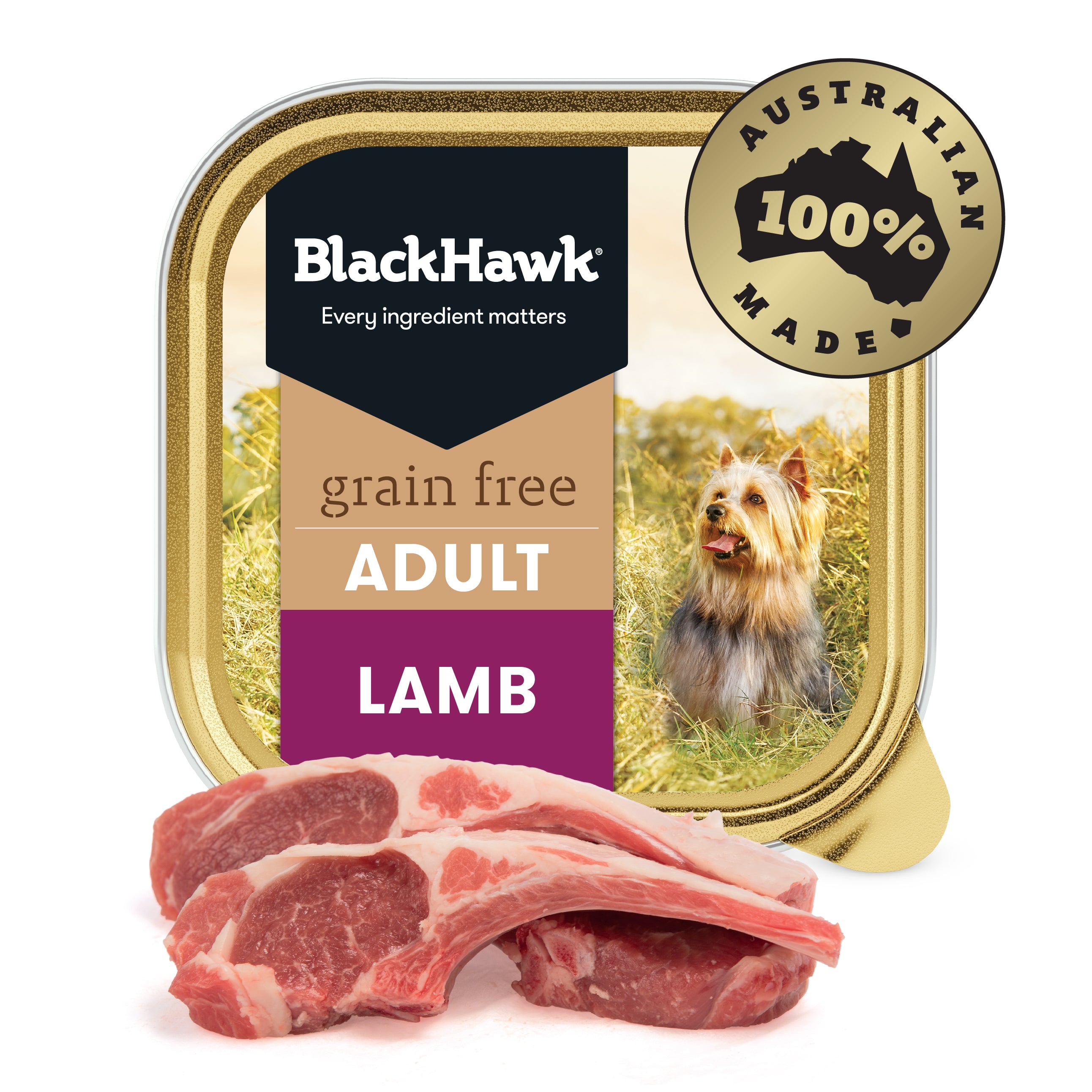 Black Hawk Grain Free Adult Dog Lamb 9x 100G