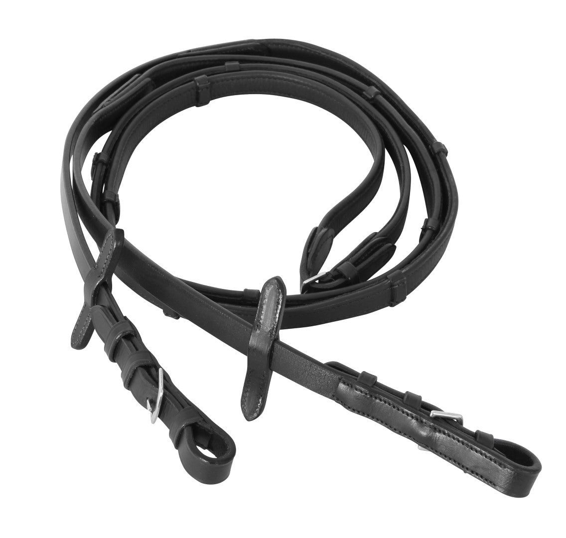 Cavallino Soft Leather Reins Black Pony