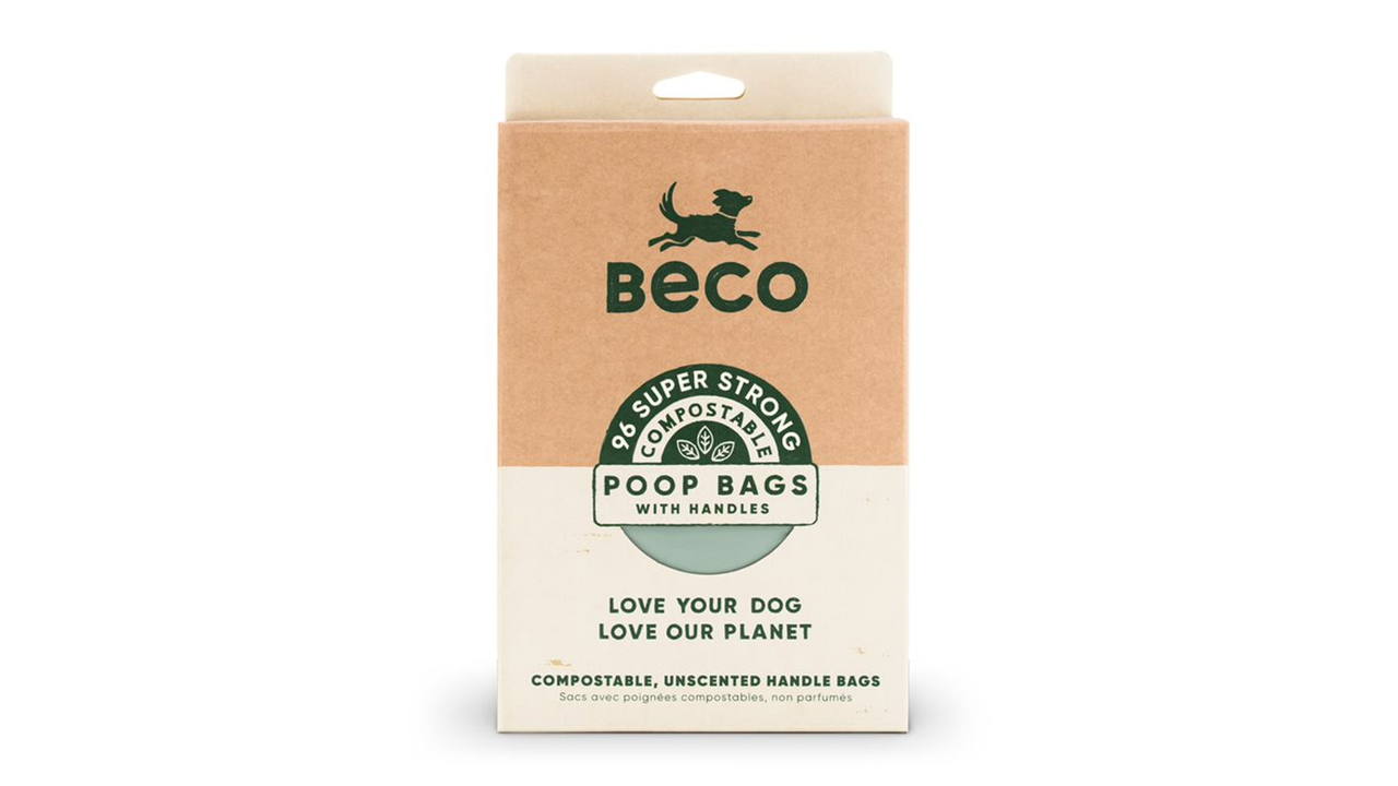 Beco Poop Bags Compostable with Handle 96pk - Dog Clean Up 
