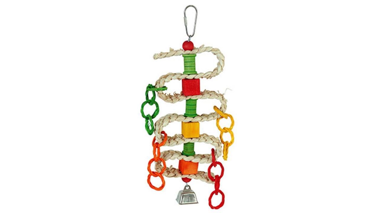 Braided Spools and Blocks 30cm - Bird Toys 