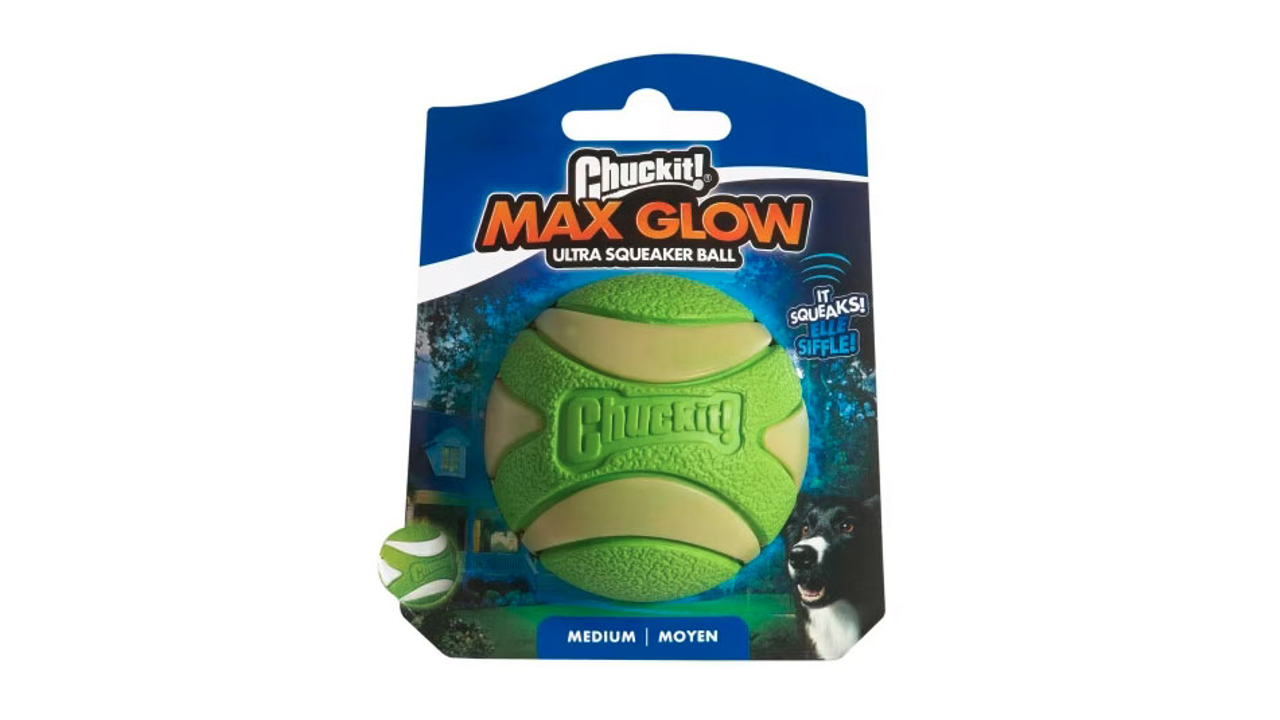 ChuckIt! Max Glow Ultra Squeaker Ball Medium - Dog Toys 