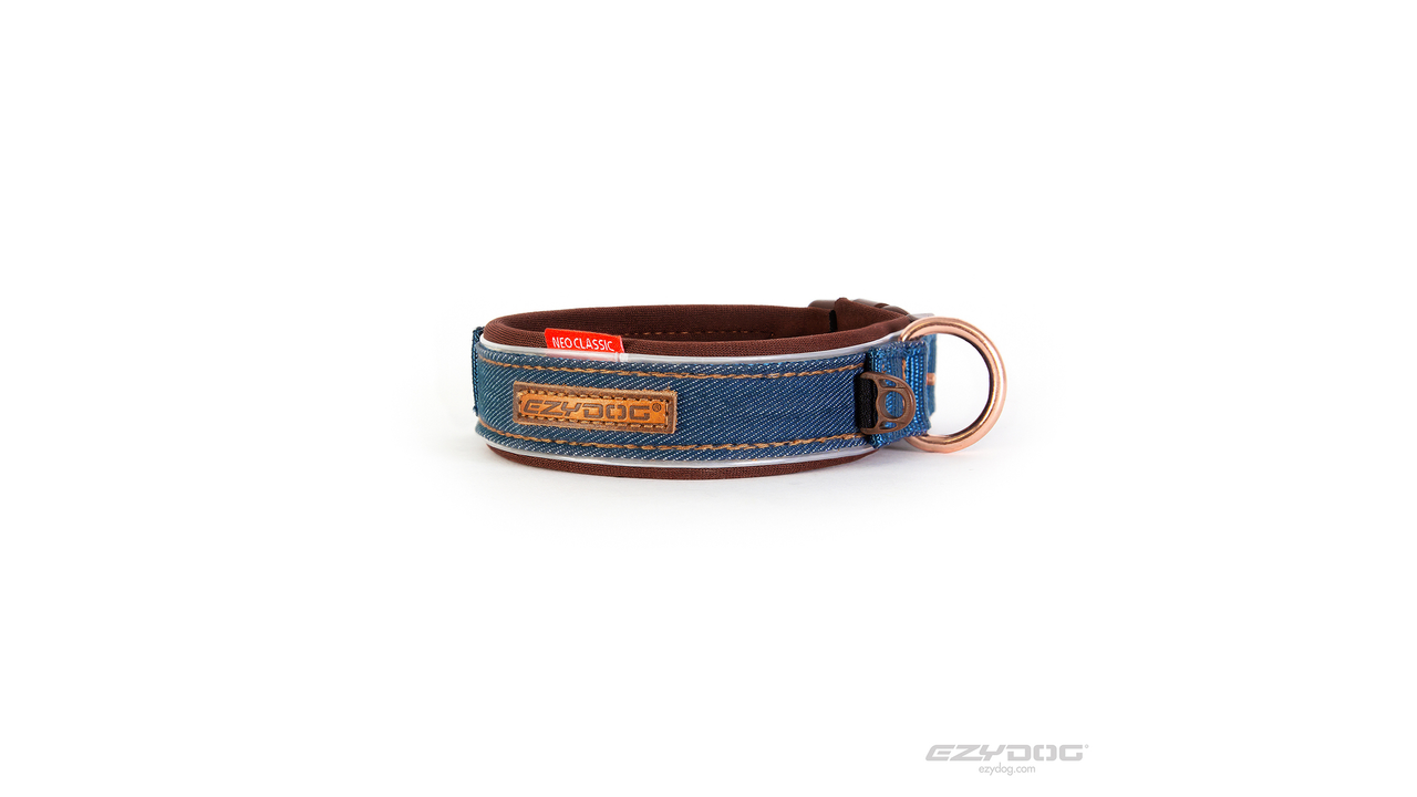 EzyDog Collar Neo Classic Denim - Dog Collars, Leashes & Harnesses 