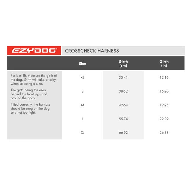 EzyDog Crosscheck Harness Red - Dog Collars, Leashes & Harnesses 
