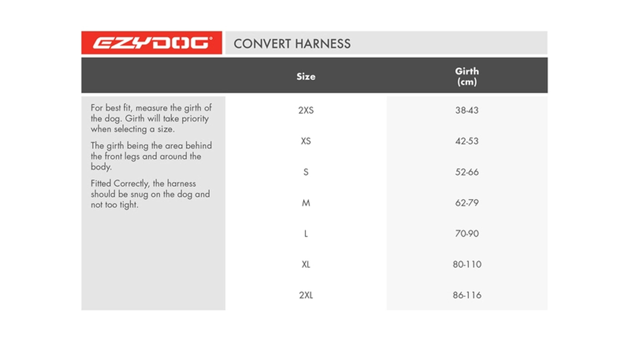 EzyDog Harness Convert Charcoal Small - Dog Collars, Leashes & Harnesses 
