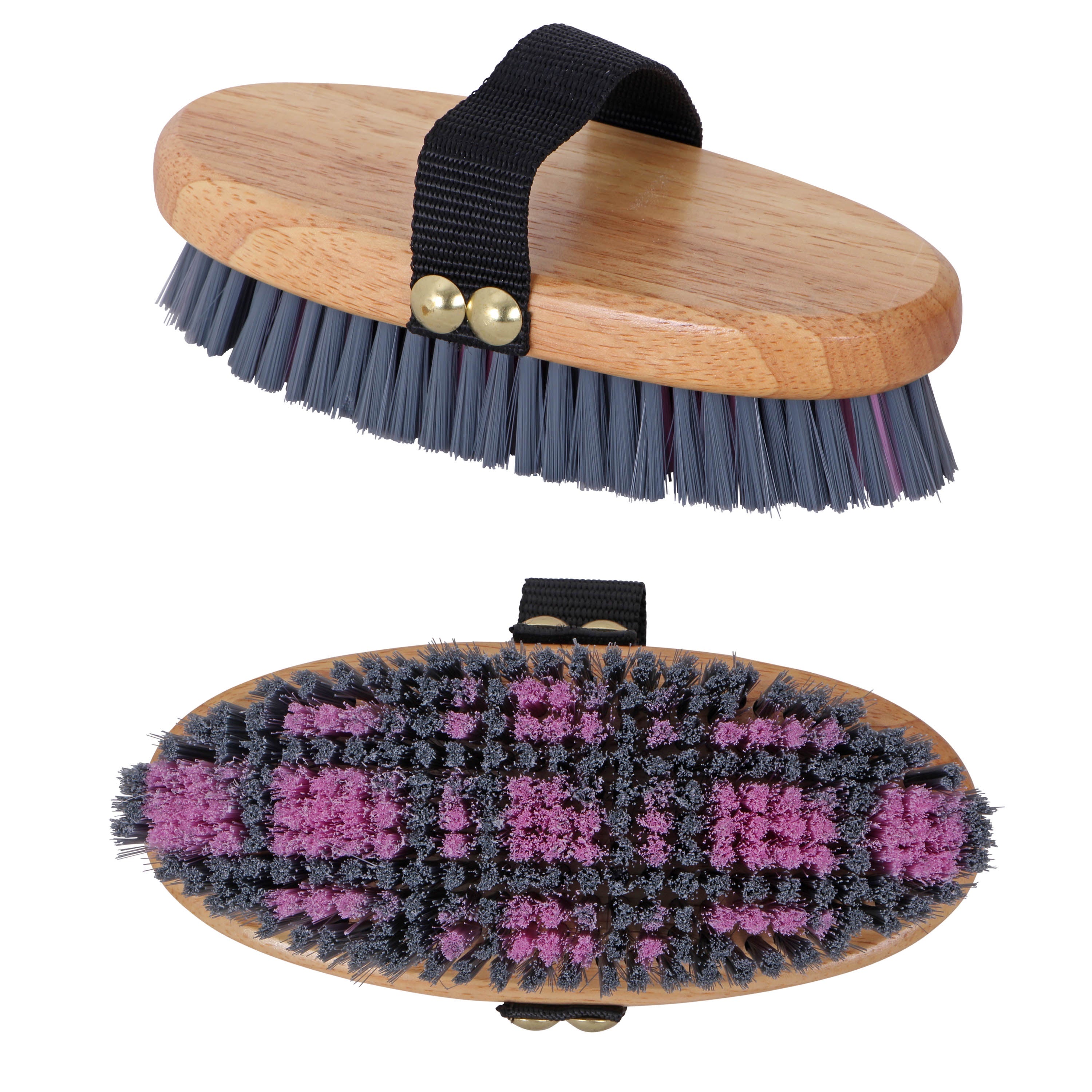 Blue Tag Plaid Body Brush Pink Small