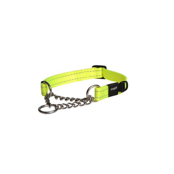 Rogz Snake Obedience Dog Collar Dayglow Yellow Medium