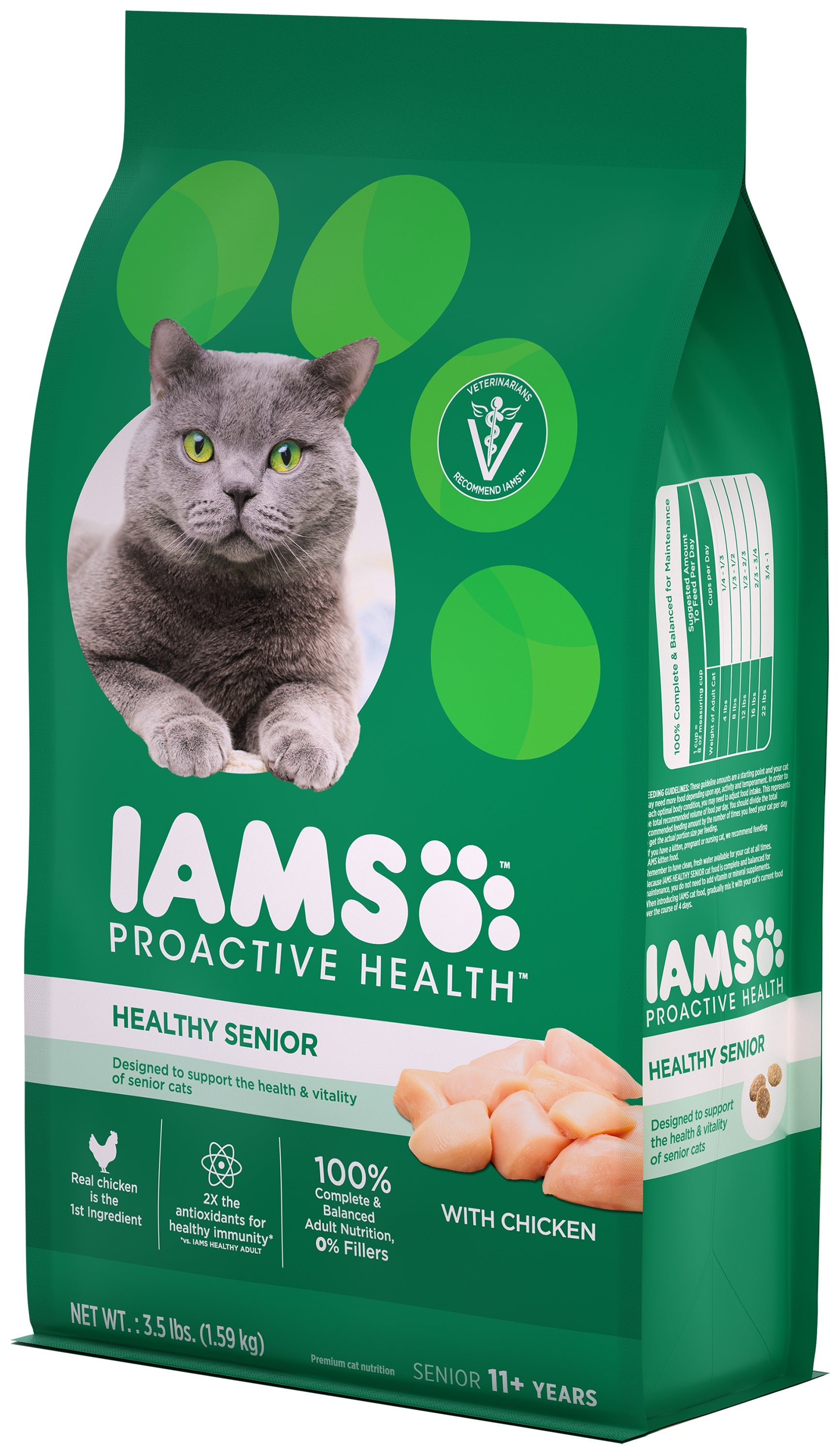 Iams Healthy Senior Cat Food Chicken 1.59kg bag