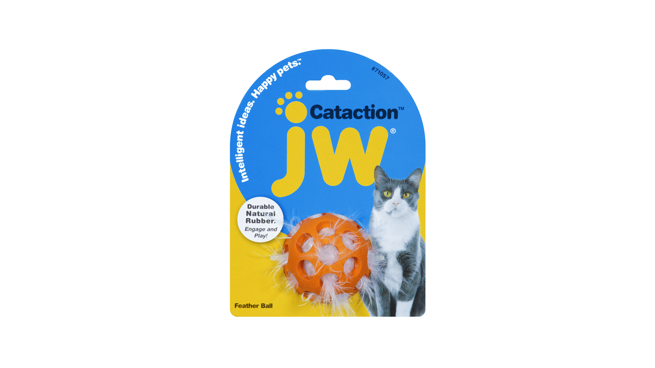 JW Cataction Feather Ball* - Cat Toys 
