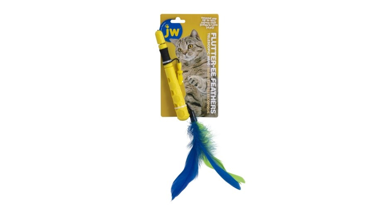 JW Telescopic Fluttery Feather Wand - Cat Toys 