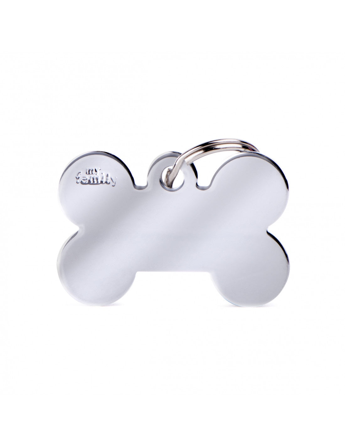 My Family Basic Bone Chrome Tag X-Large - Pet I.D Tags 
